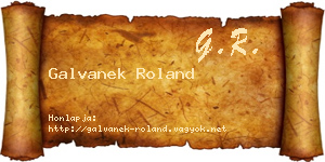 Galvanek Roland névjegykártya
